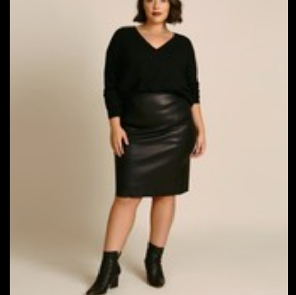 Lane Bryant Dresses & Skirts - Lane Bryant black leather pencil skirt
